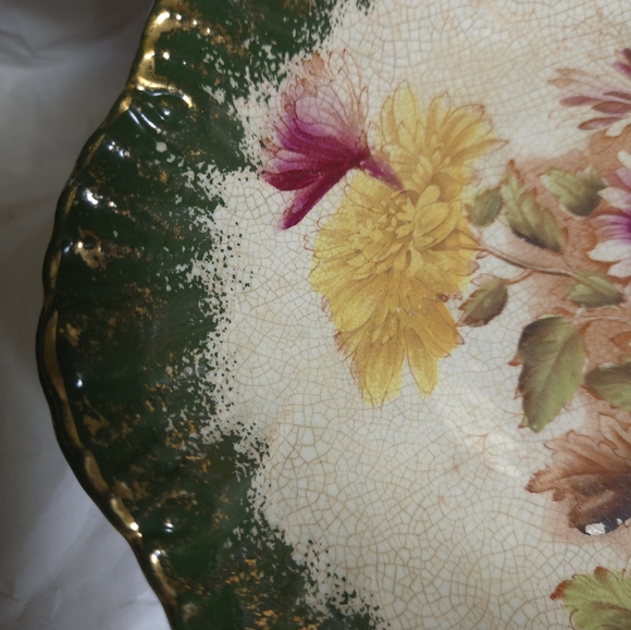 Antique Barkers & Kent "Chrysanthemum" Oval Plate | Victorian Hand-Painted - Picture 9 of 10